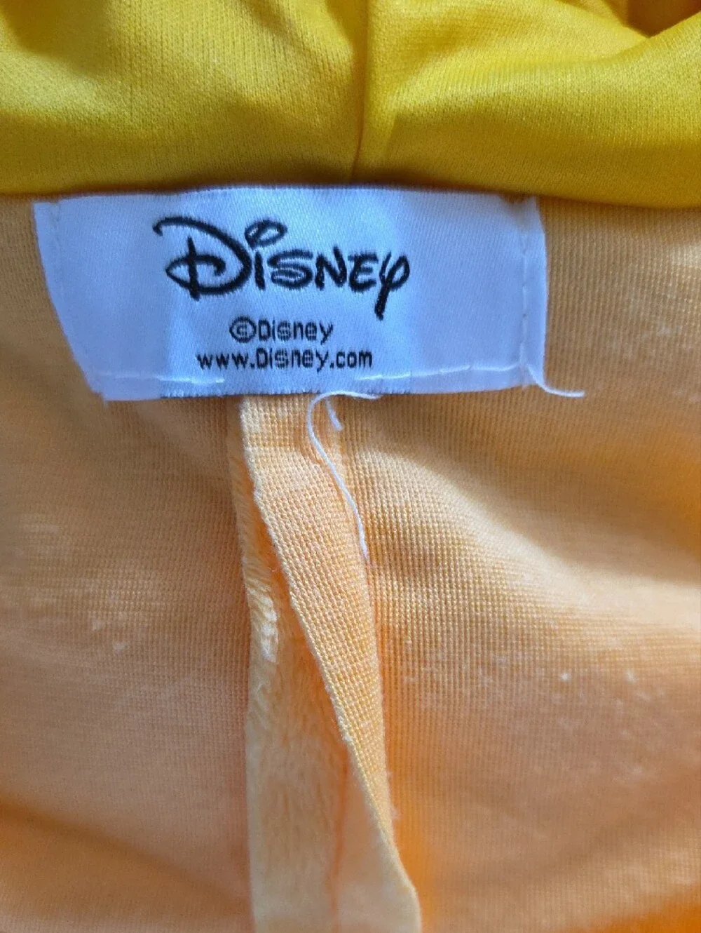 Disney Yellow Plush Character One-Piece Footie with Hood and Paw Mitts Size 3/4T - Picture 9 of 9